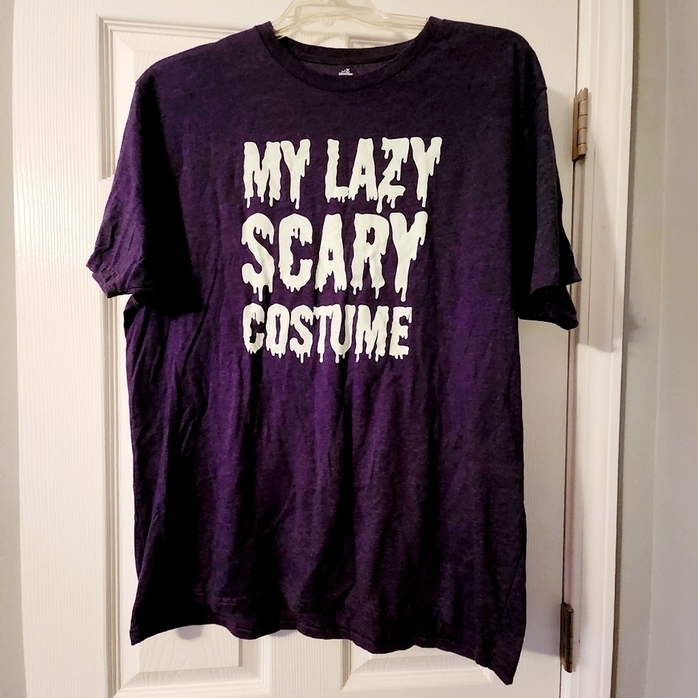 Way To Celebrate Halloween My Lazy Scary Costume Graphic T-Shirt Purple Men's XL